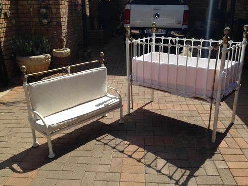 ANTIQUE COPPER COT & BENCH