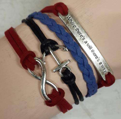 Infinity Bracelet - "Where there's a will there's a Way", Anchor & Infinity
