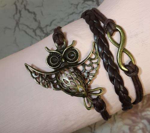Infinity Bracelet - Dancing Owl & Infinity
