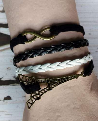 Infinity Bracelet - Eiffel Tower & Infinity