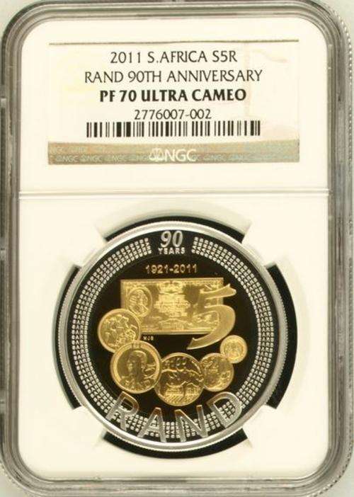 2011 SOUTH AFRICA RAND ANNIVERSARY CROWN NGC GRADED PF70. ** HOT ITEM**