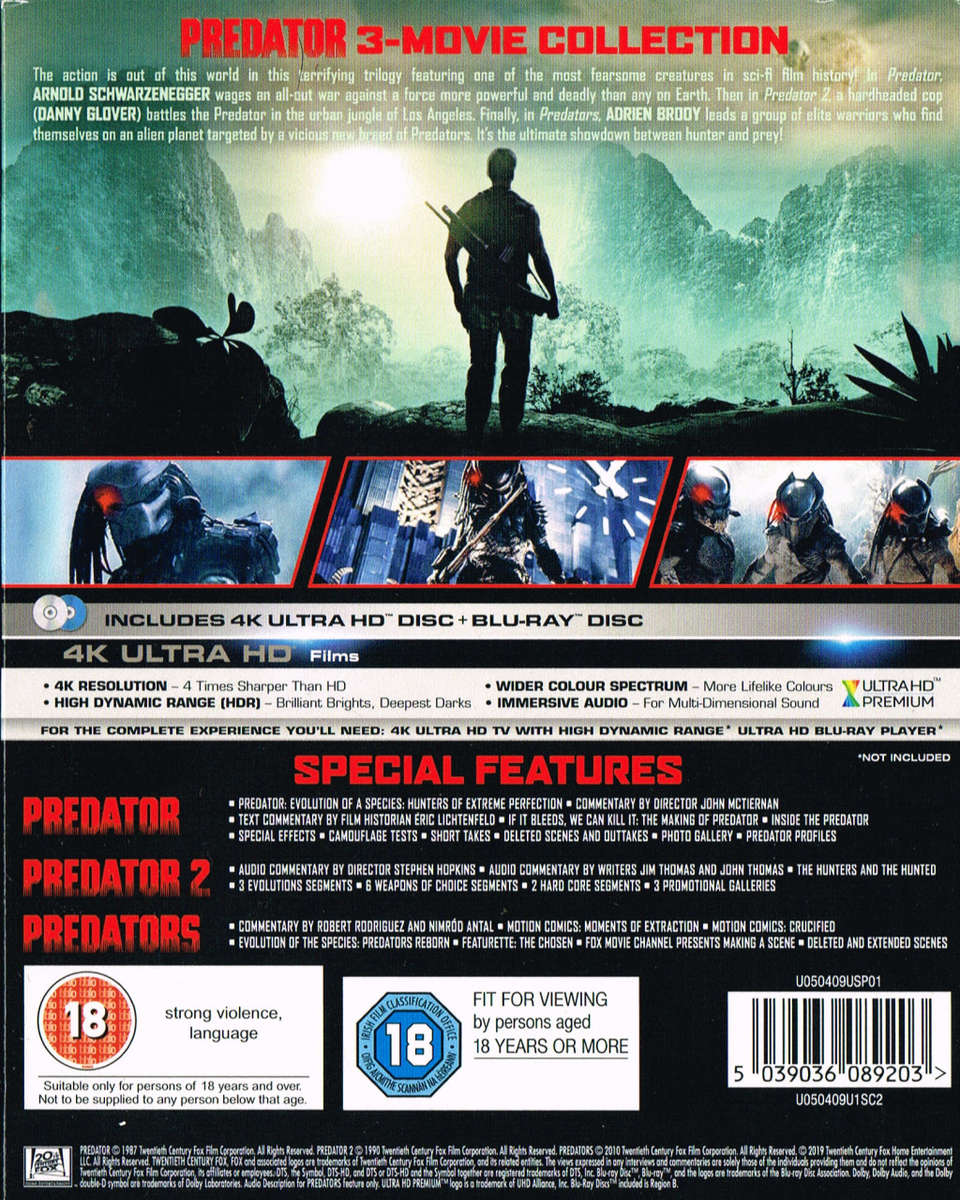 Predator Trilogy [4K UHD + Blu-ray]
