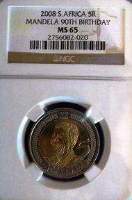Collectors -!!!!!! 2008 Mandela Birthday - MS65 . NGC GRADED.-