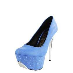 Monsta Studded Platform High Heel Pumps BLUE