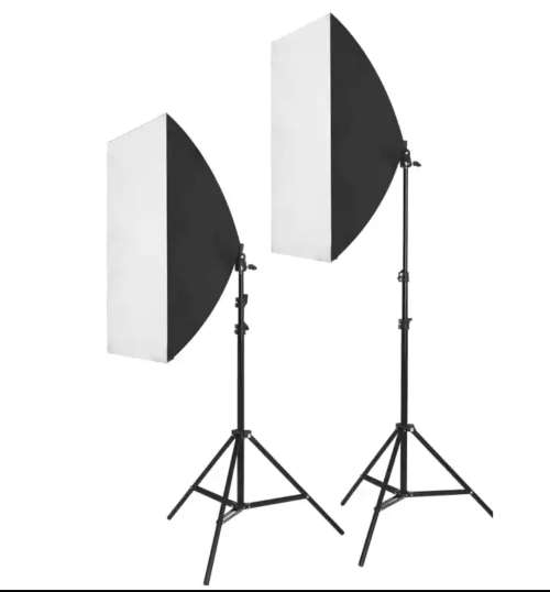 2 x soft box with standing ,with two 45W 5500K PHOTOGRAPHY BULB