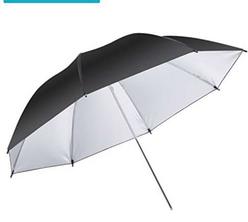 STUDIO FLASH SOFT TRANSLUCENT BLACK AND SILVER UMBRELLA