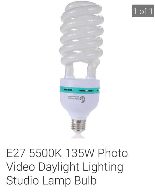 E27 5500K 135 W Photo  Video Daylight Lighting Studio Lamp Bulb