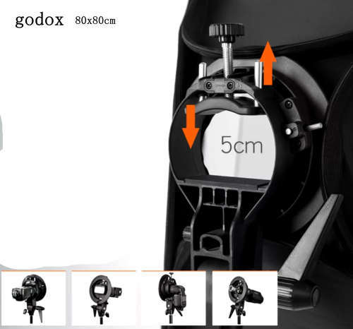 Godox 80X80 CM  Portable Rectangular Softbox Reflector Bowens Mount with Softbox Bag +S Ty