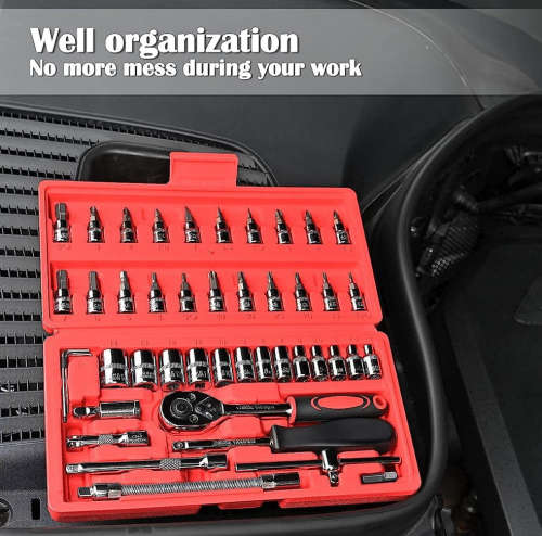 46 Pieces 1/4-Inch Socket Set