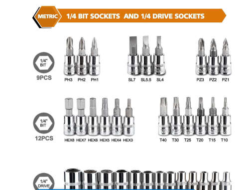 46 Pieces 1/4-Inch Socket Set