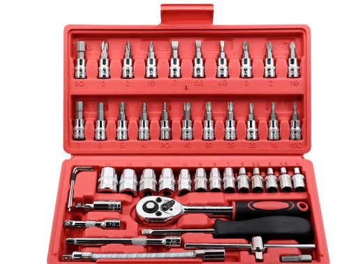 46 Pieces 1/4-Inch Socket Set