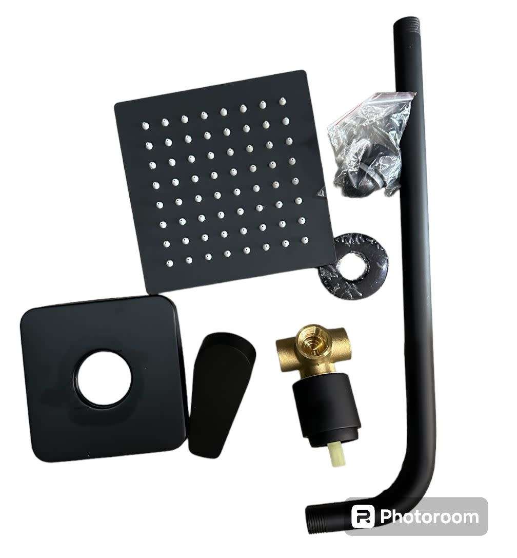 Combo Shower Mixer, Shower Head & Shower Arm Set Black