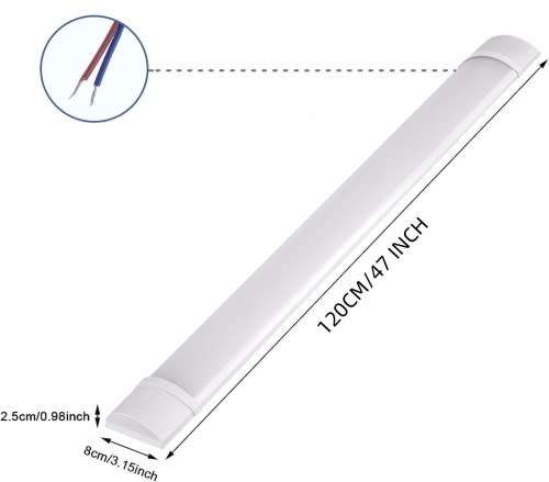 (2 pack )Frosted LED Batten Ceiling Light 36W 1.2MTR