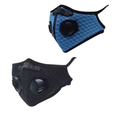 2 Pack Kids Sports Face Mask - Black and Blue