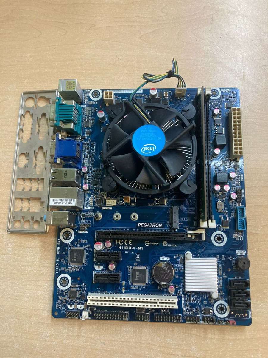 Pegatron H110D4-M1 motherboard with i5 6th gen cpu, fan and 8gig ram