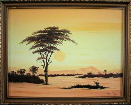 DANE WILLERS Original Oil: Camelthorn at Sunset