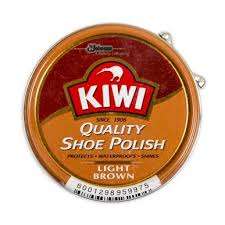 KIWI SHOE POLISH LIGHT BROWN 100 PCS (BIG TINS)