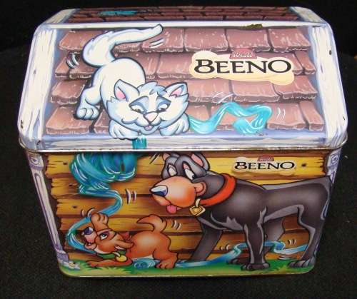 Beeno dog and Nibbles cat biscuit tins