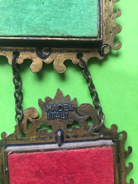 Vintage Italian print pictures in Brass Frames - 100mm x 70mm