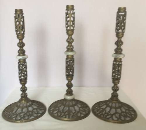 Set of three brass Stands - 40cm