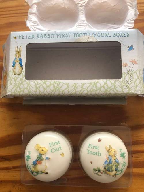 Peter Rabbit porcelain `First tooth and curl Boxes`