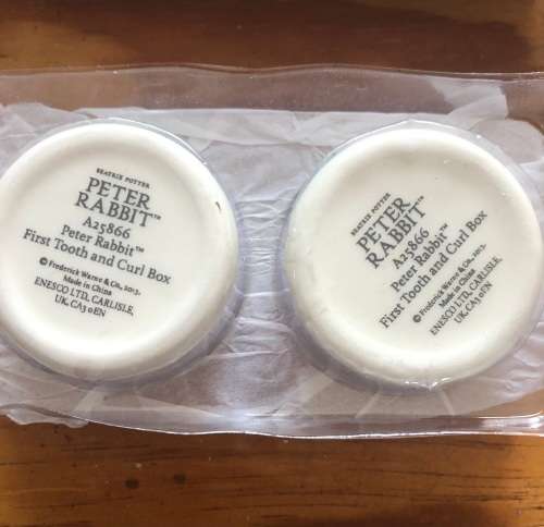Peter Rabbit porcelain `First tooth and curl Boxes`