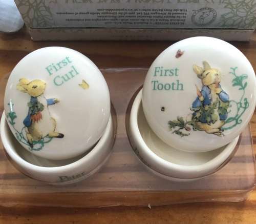 Peter Rabbit porcelain `First tooth and curl Boxes`