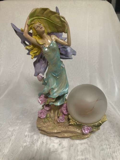 Fairy - Fairy with a fairy light globe- Polyresin fairy ornament
