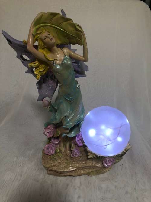 Fairy - Fairy with a fairy light globe- Polyresin fairy ornament