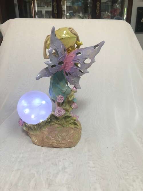 Fairy - Fairy with a fairy light globe- Polyresin fairy ornament