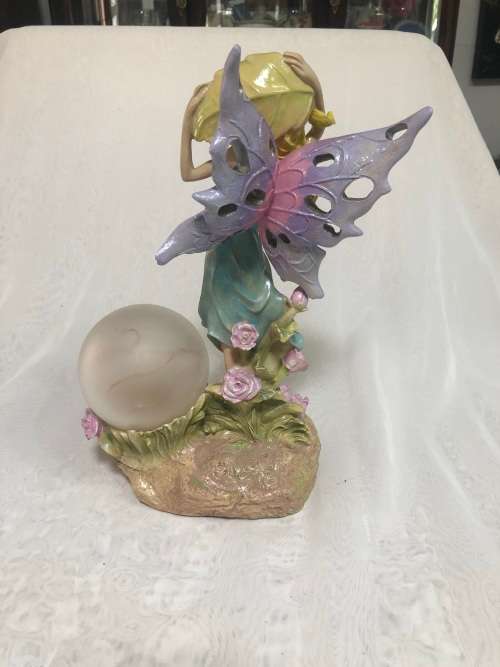 Fairy - Fairy with a fairy light globe- Polyresin fairy ornament
