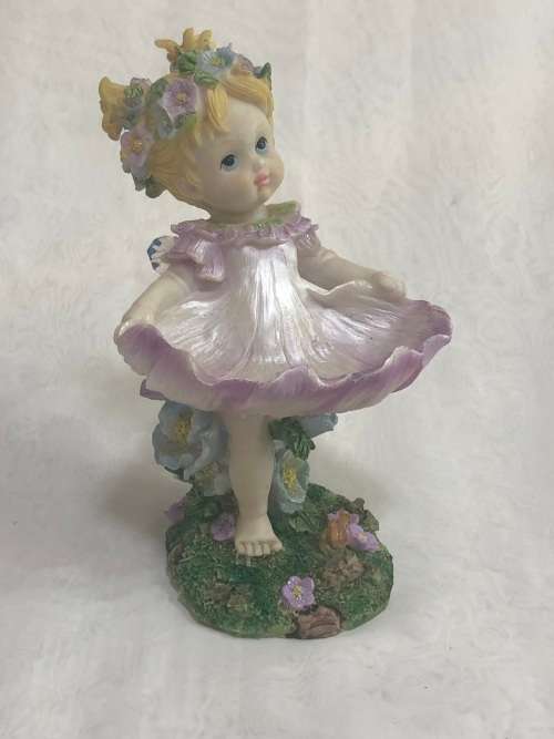 Fairy  - Polyresin fairy girl in pink with exquisite resin wings - ornaments