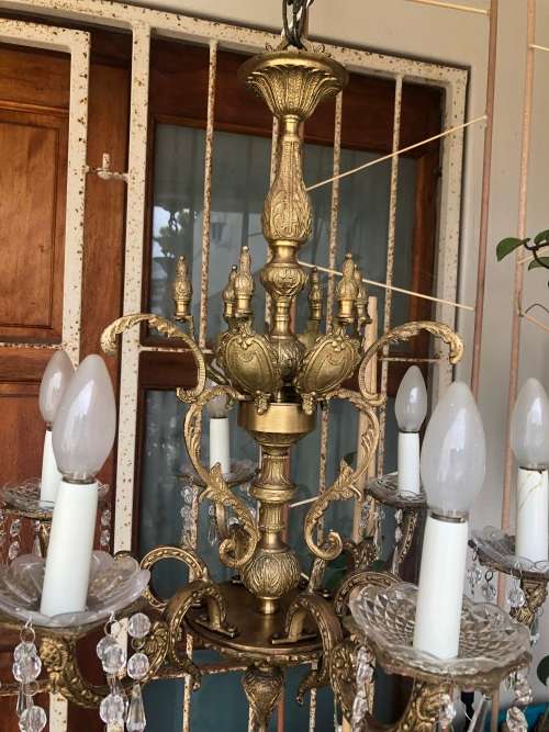 Antique brass chandelier