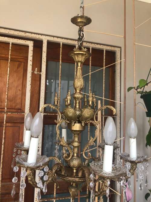 Antique brass chandelier