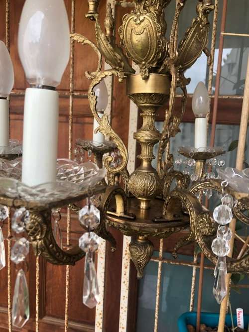 Antique brass chandelier