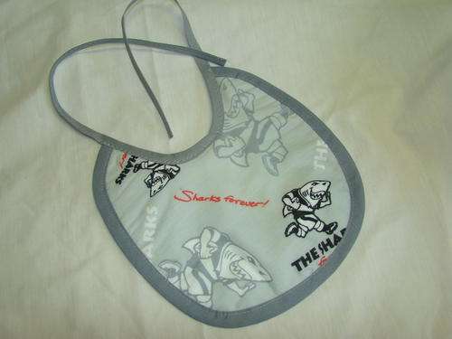Sharks rugby baby bib