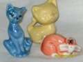 3 Miniature ceramic cats