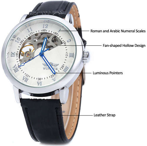Winner Mechanical Watch with Moving Gears