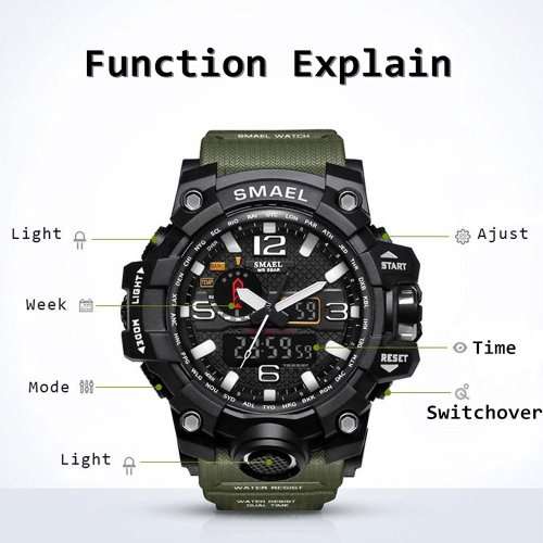 Smael Military Watch - With Tags & Manual