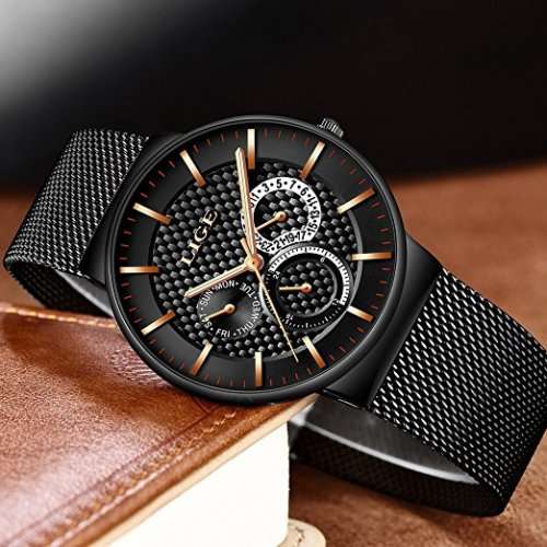 LIGE men's casual Watch