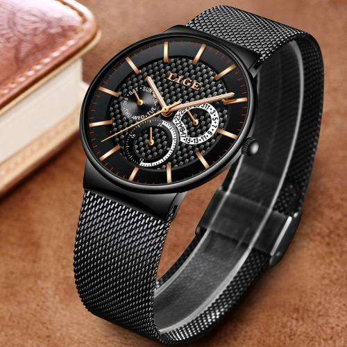 LIGE men's casual Watch