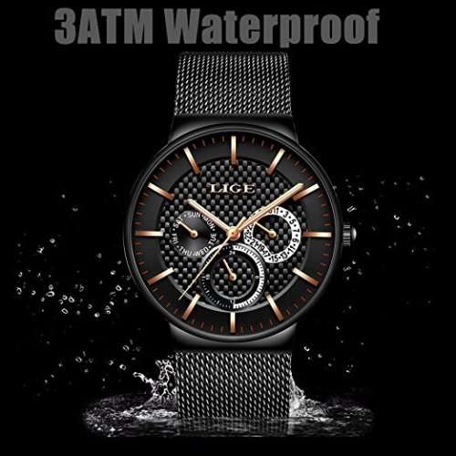 LIGE men's casual Watch