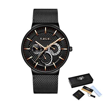LIGE men's casual Watch