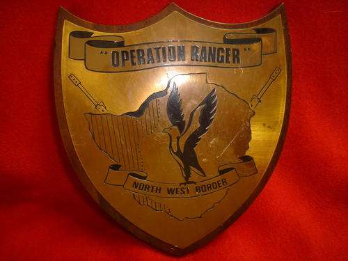 RHODESIA : PLAQUE - OPERATION RANGER