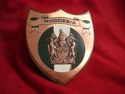 Rhodesia...National colours. plaque