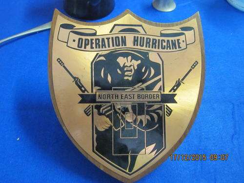 RHODESIA; OPERATIONAL PLAQUE  HURRICANE