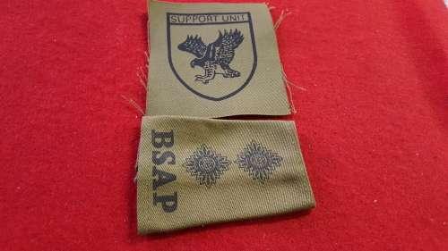 RHODESIA; BSAP SUPPORT UNIT BADGES