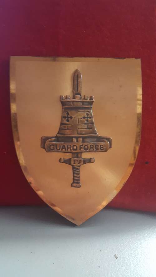 RHODESIA; GUARD FORCE PLAQUE