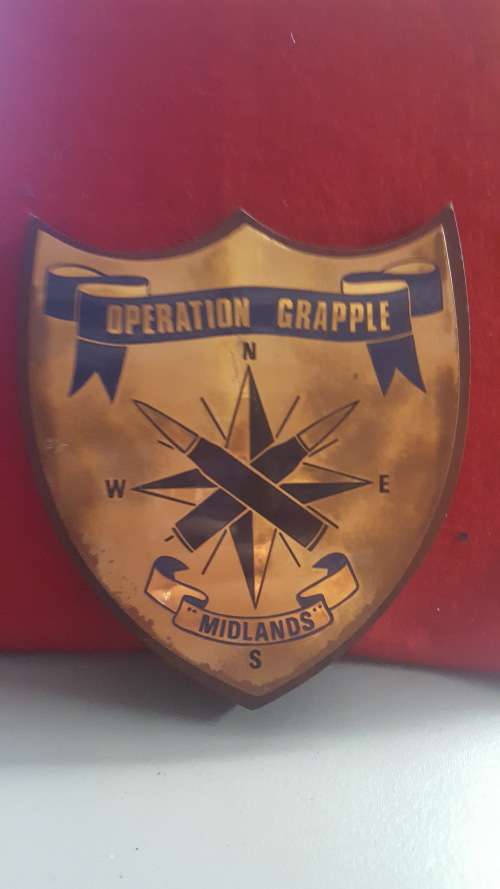 RHODESIA; OPERATION GRAPPLE(MIDLANDS) PLAQUE