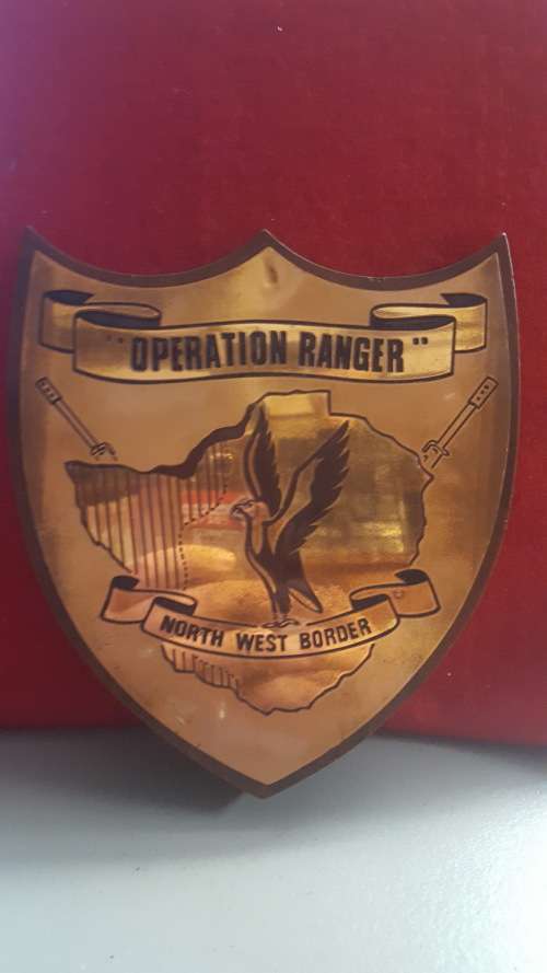 RHODESIA; OPERATION RANGER (NORTH WEST BORDER) PLAQUE